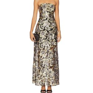 Elliatt Black and Gold Celeste Maxi Dress Gown